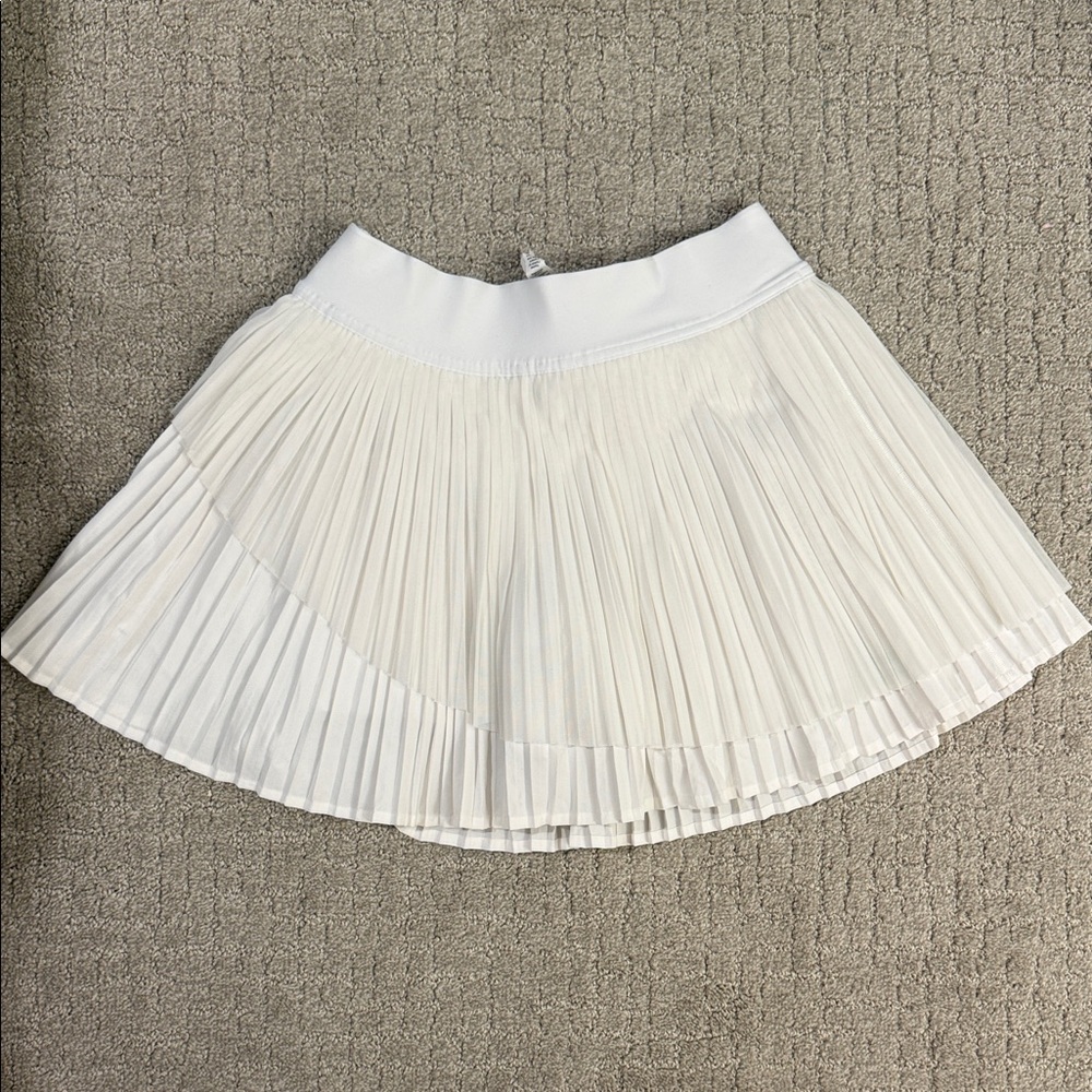 lululemon White Pleated Tennis Skirt